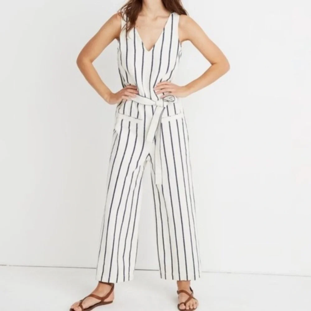 Madewell Striped Pull-On Jumpsuit - Picture 2 of 6